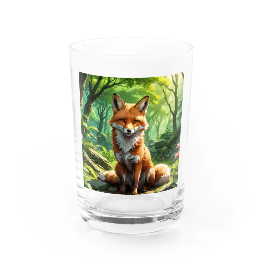 cuteAの可愛いキツネ Water Glass :front