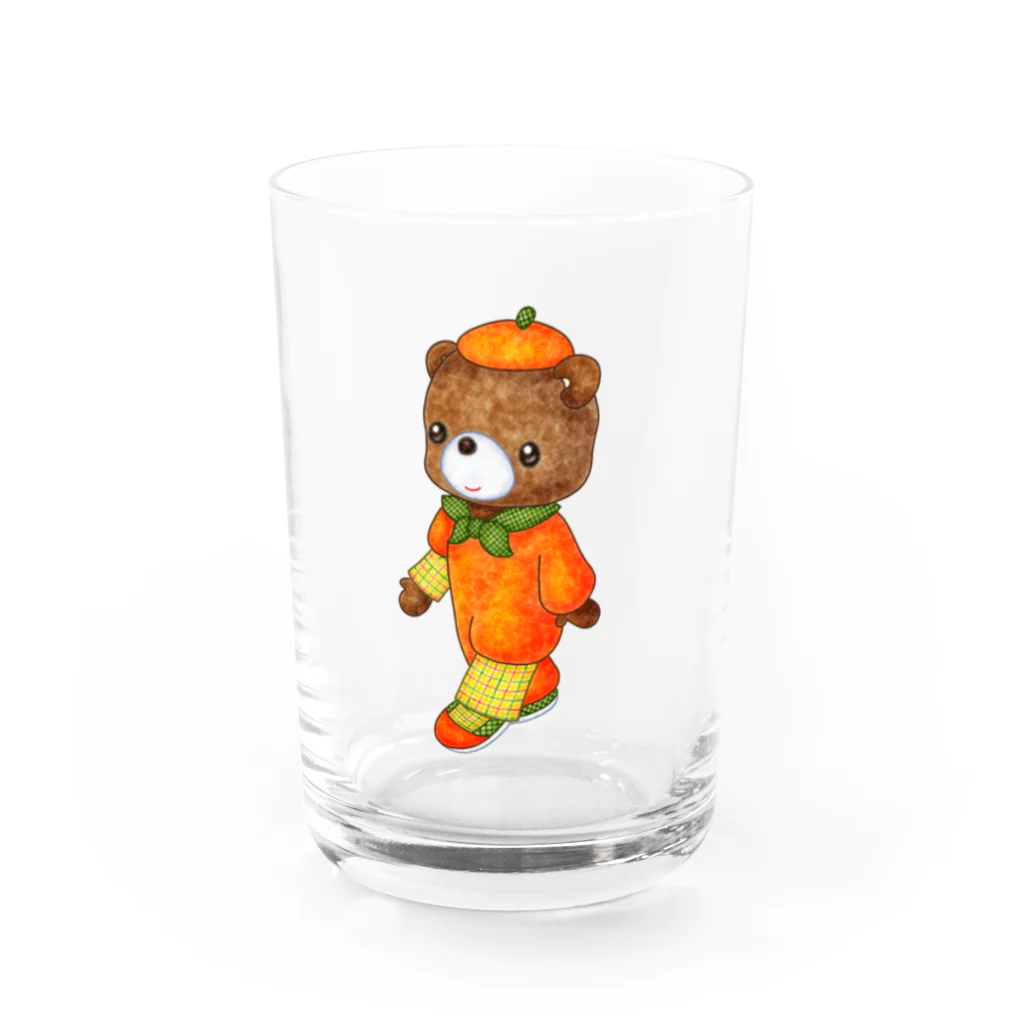 satoayaのアニマルカフェのフルーツファッション　カキ Water Glass :front