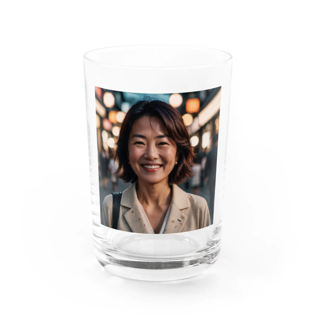 yuyuu_youtubeの笑顔の熟女 グラス前面