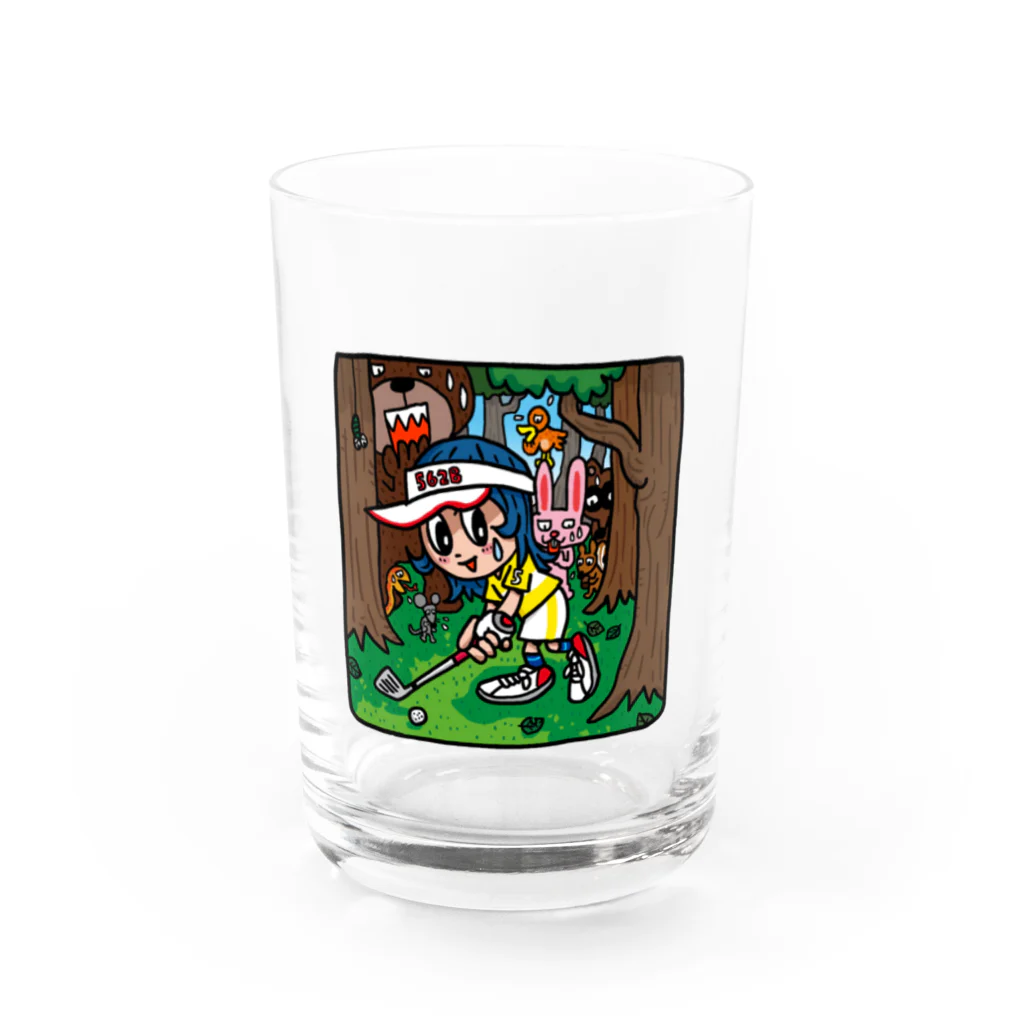 ゴルフバカイラストレーター野村タケオのNOM SHOPの森のトラブルショット Water Glass :front