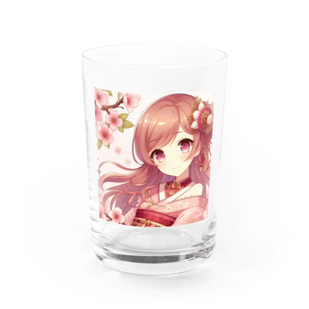 Japan-sakuraの桜の乙姫 Water Glass :front