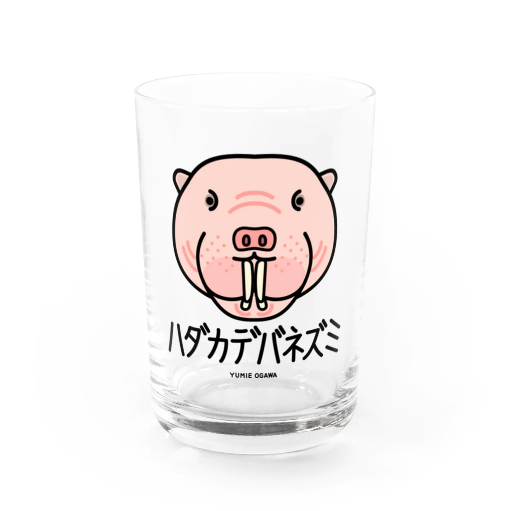 オガワユミエの06ハダカデバネズミ（キャラ） Water Glass :front