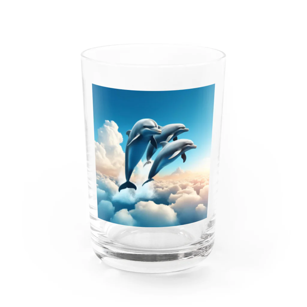 ニュートラルノードの✨Three Dolphins Soar✨ Water Glass :front