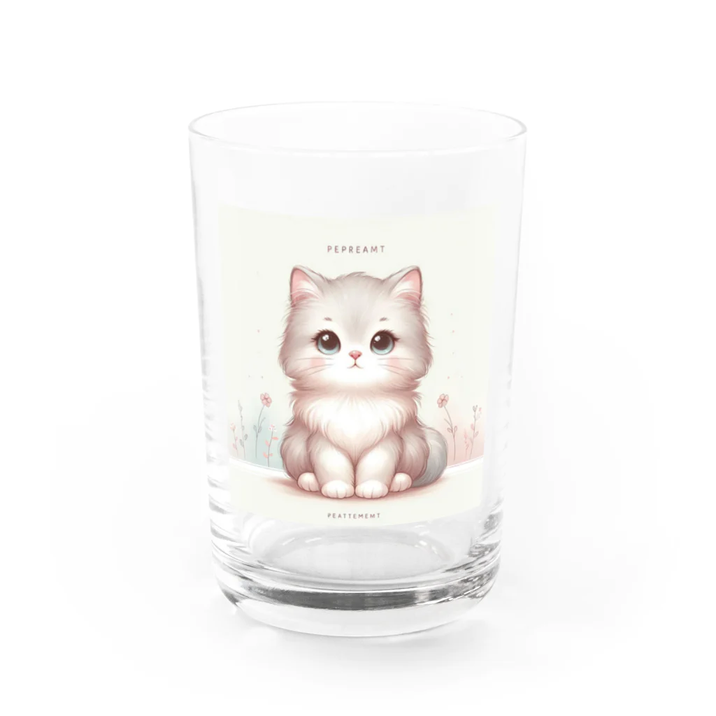 動物デザイングッズの可愛い猫ちゃん Water Glass :front