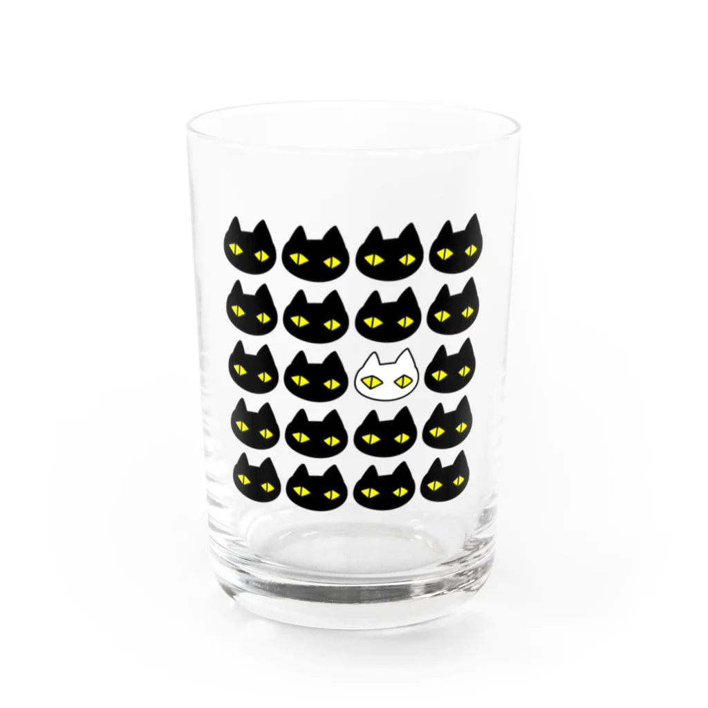 F2 Cat Design Shopの黒猫ボディーガード 001 Water Glass :front