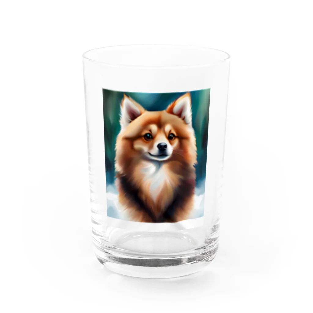 海坊主のポメラニアンのポーくん Water Glass :front