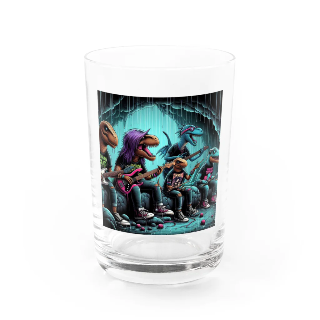 momonekokoのROCKな恐竜 Water Glass :front