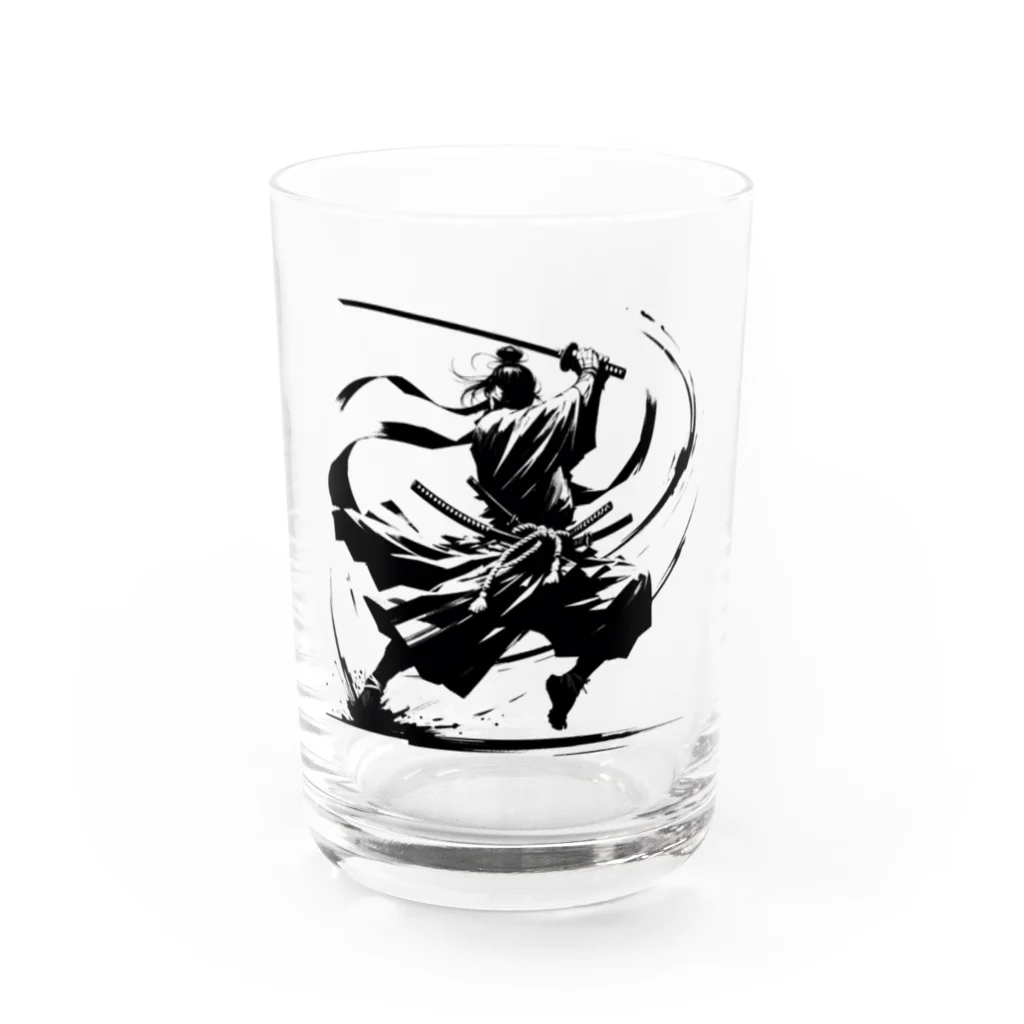 Sunlit HorizonのA lonely SAMURAI Water Glass :front