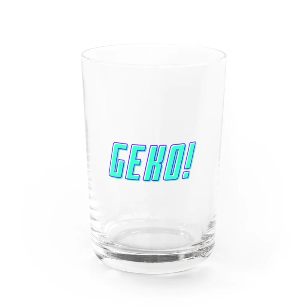 下戸同盟の下戸同盟「GEKO！」ライトブルー Water Glass :front