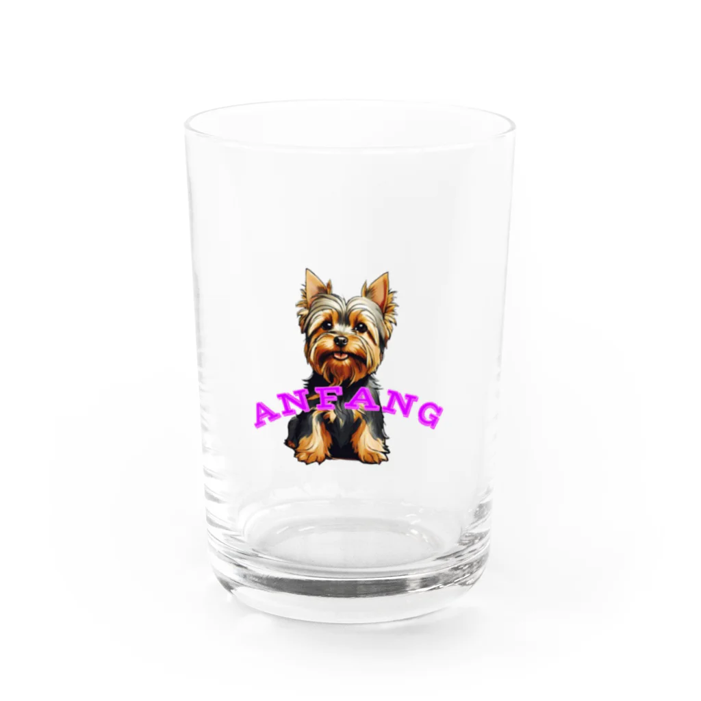 ANFANG のANFANG お座りヨーキー Water Glass :front