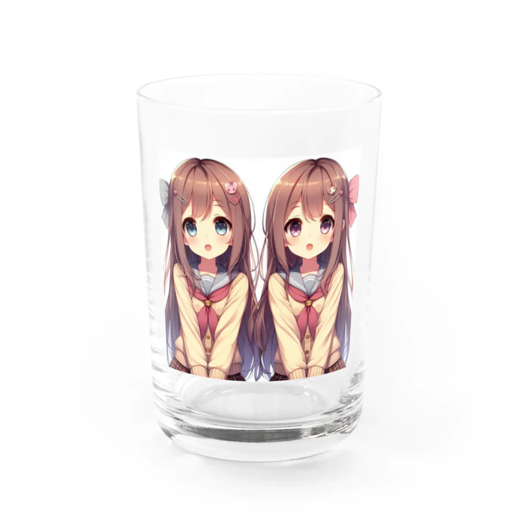 seigi2oo2の愛らしい可愛い双子の姉妹 Water Glass :front