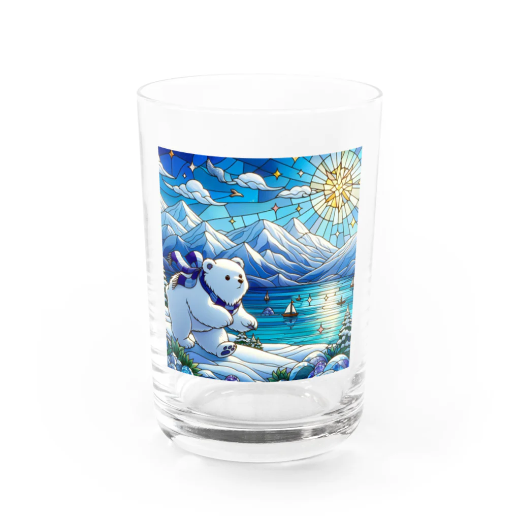 ほかほかしろくまのあったかざっかやのしろくまの休暇 Water Glass :front