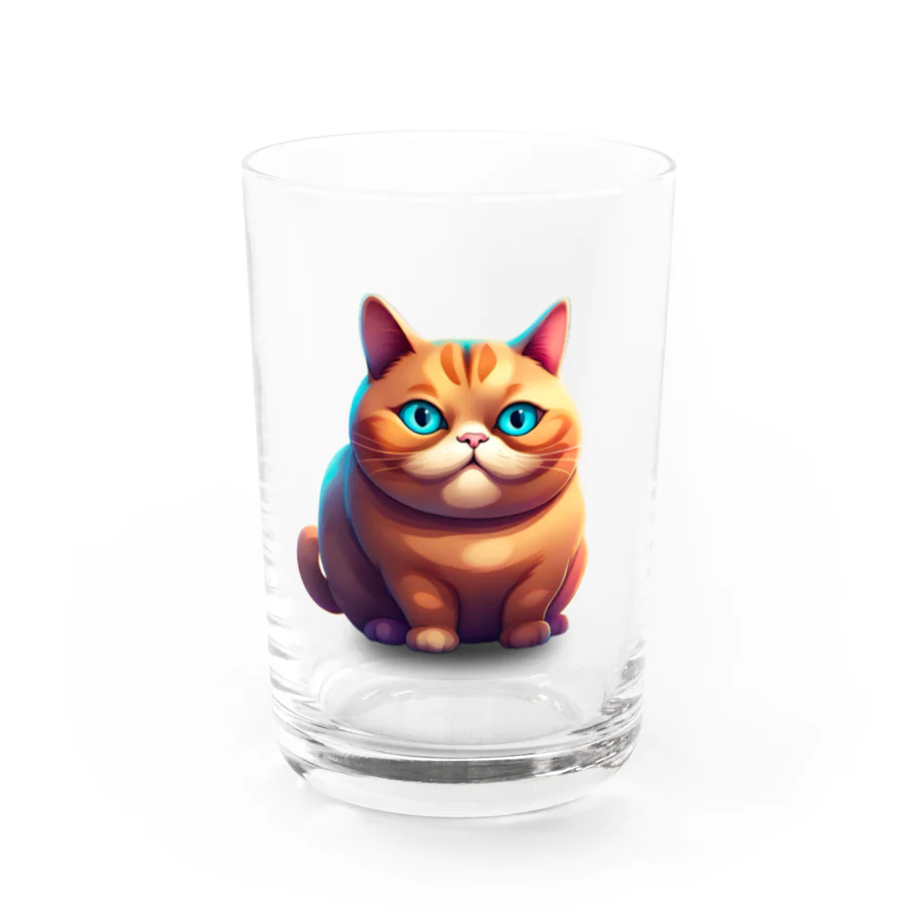 M@designartのぽんぽんデブ猫 Water Glass :front