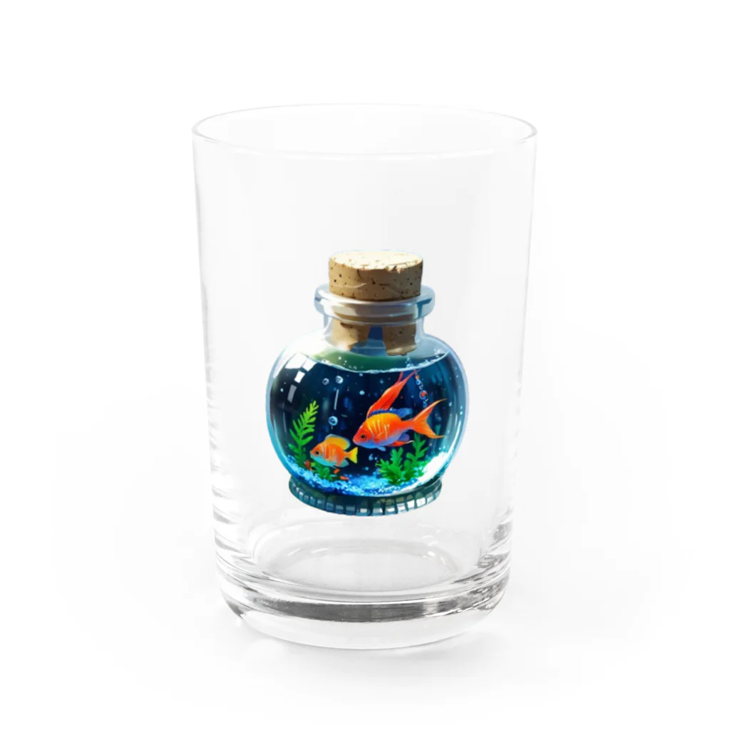 suke-maruruの小瓶の中のさかなクン Water Glass :front