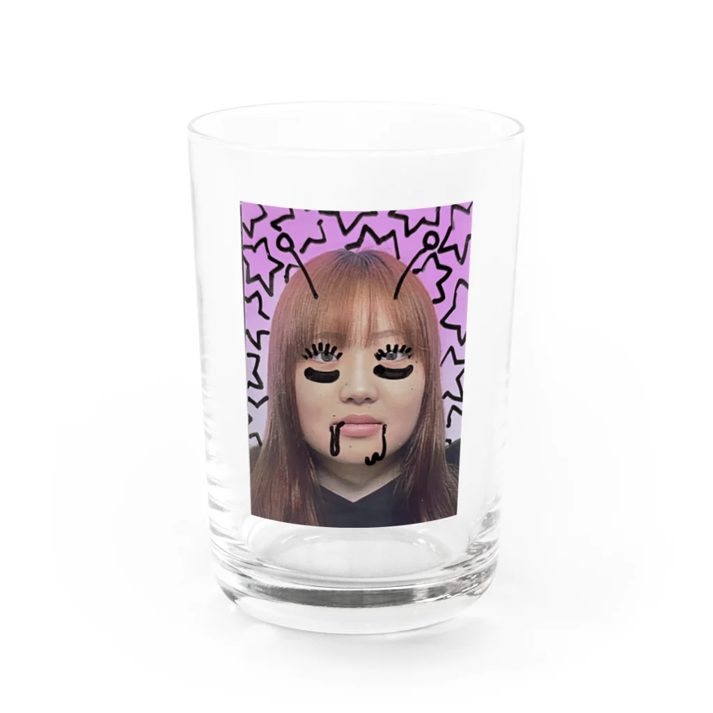 わかめの私のご尊顔 Water Glass :front