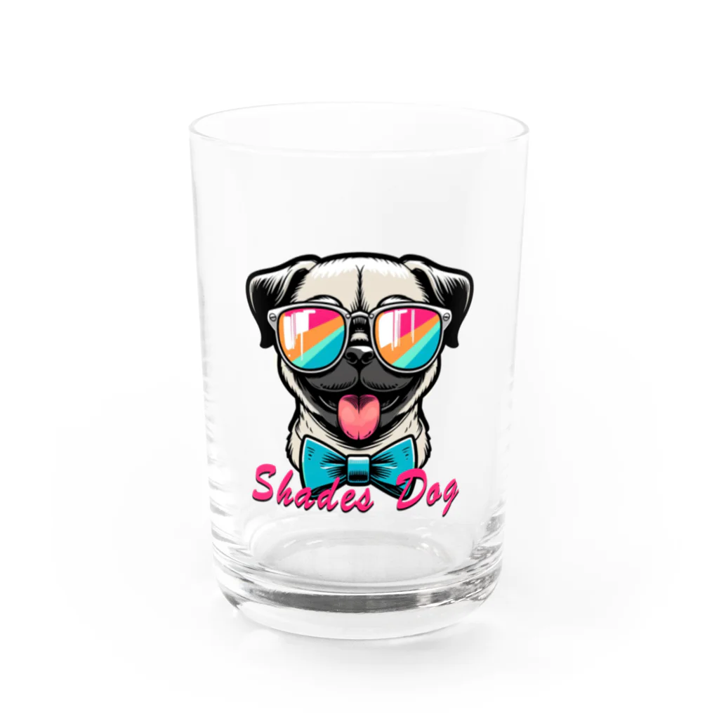 Shades DOGのパグ（A） Water Glass :front