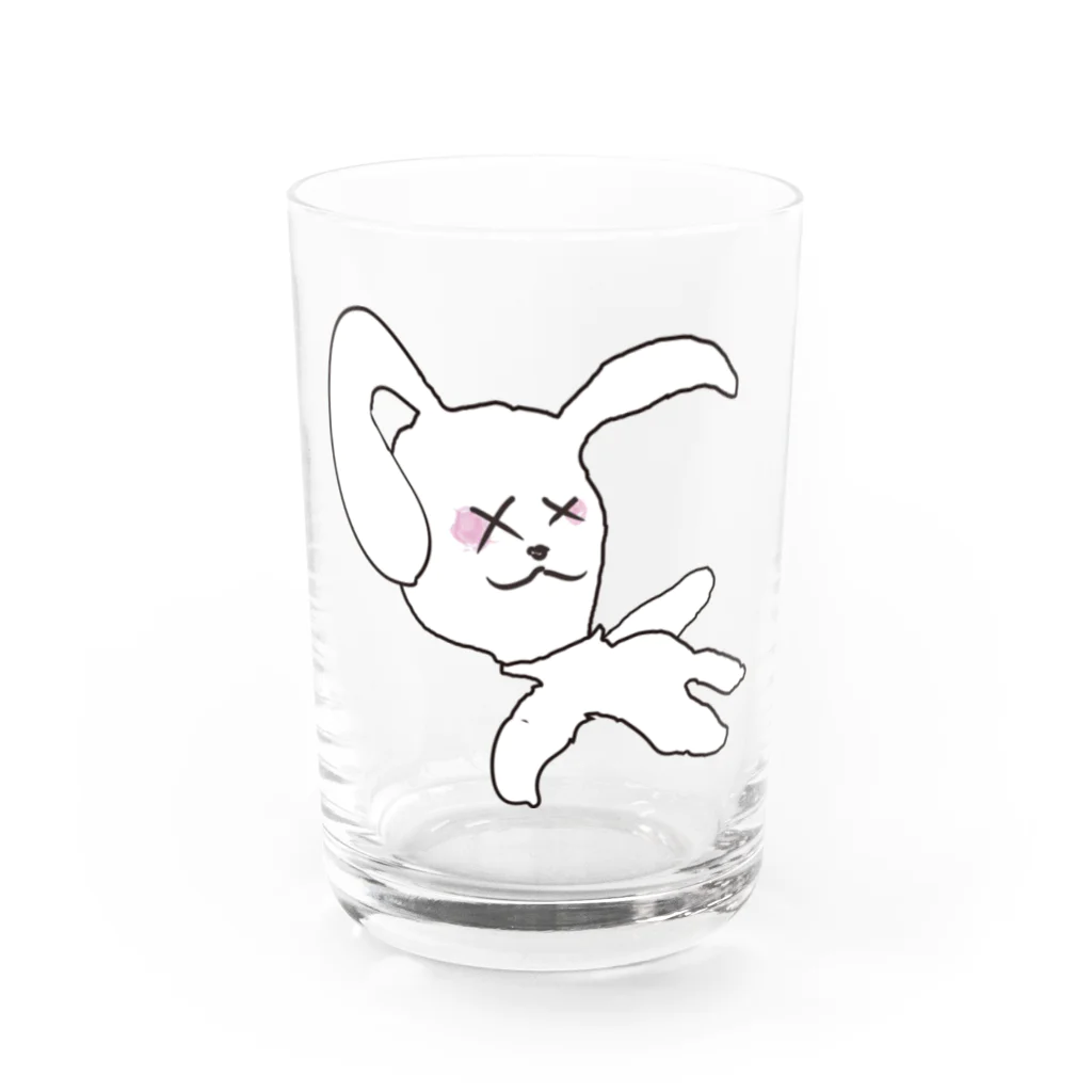 PALA's SHOP　cool、シュール、古風、和風、の居眠りウサギ君 Water Glass :front