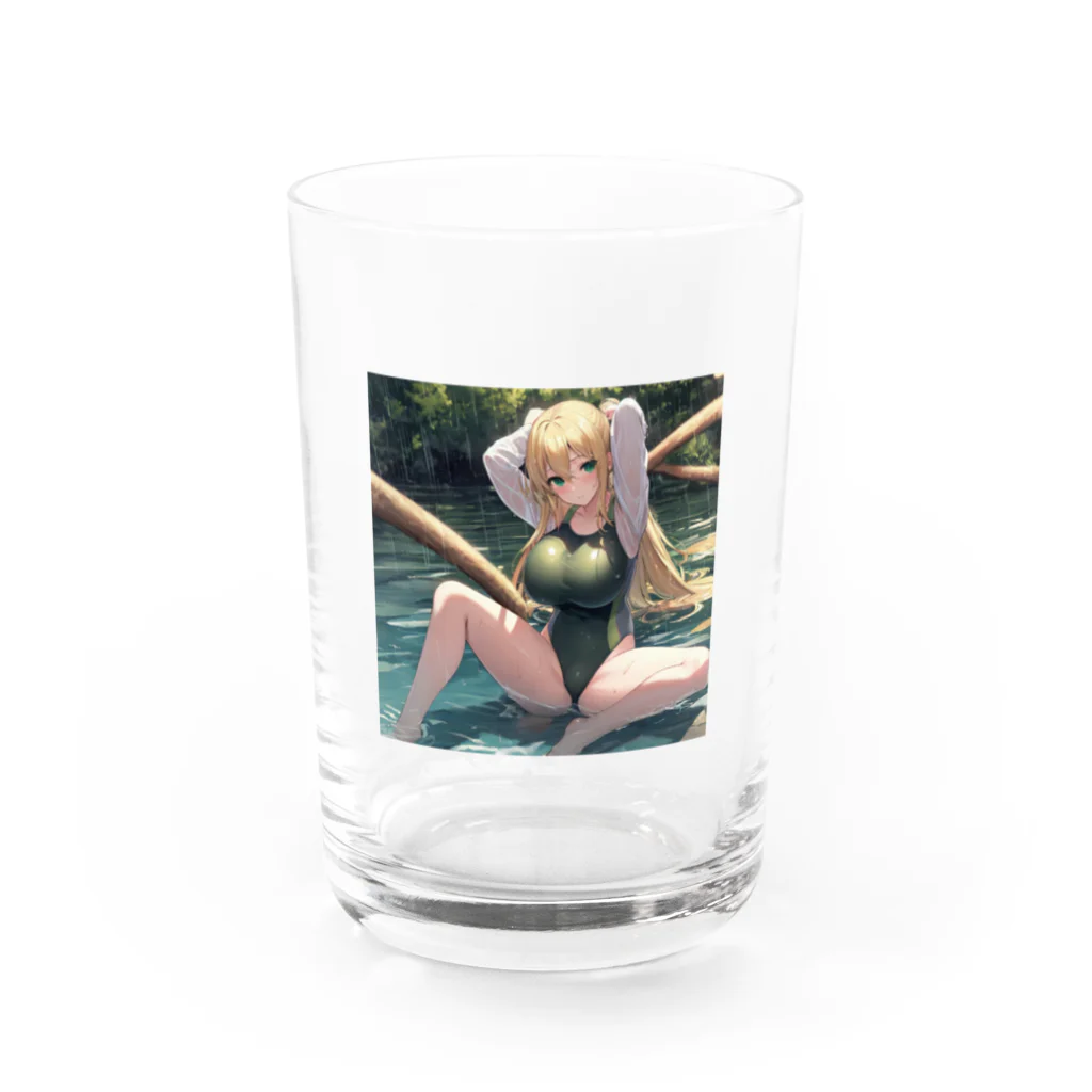 時乃るるのみずえちゃん緑スク Water Glass :front