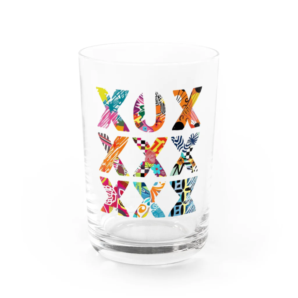 Chi3のxxxxxxxx カラフル・クロス：多様性の融合 Water Glass :front