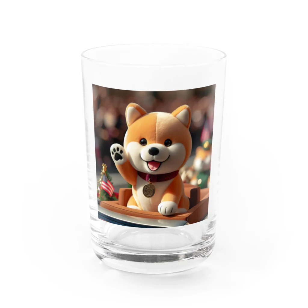 dcgnori／ワンコ画像の凱旋パレードメダリスト柴犬 Water Glass :front