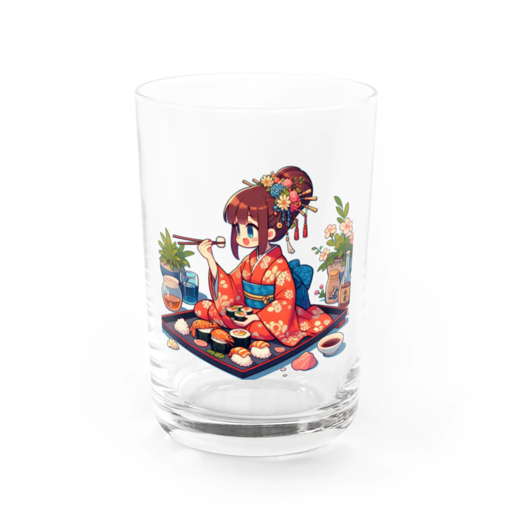 momonekokoのお寿司と少女 Water Glass :front