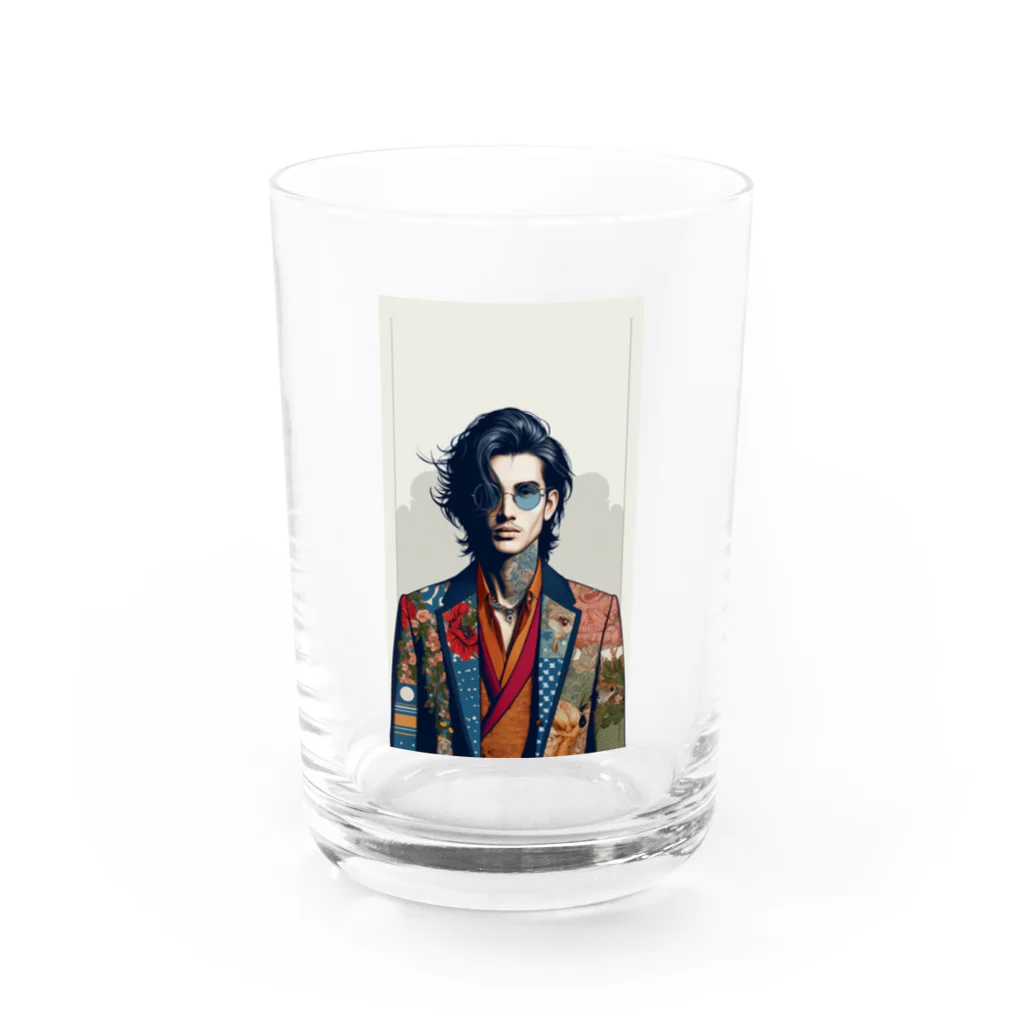 UKIYO-E_POP_by_convert_worksの和装スーツ男性 Water Glass :front