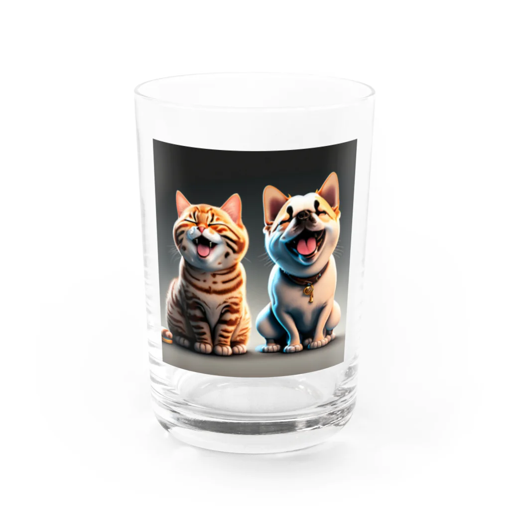 musashiyaのご機嫌な猫と犬 グラス前面