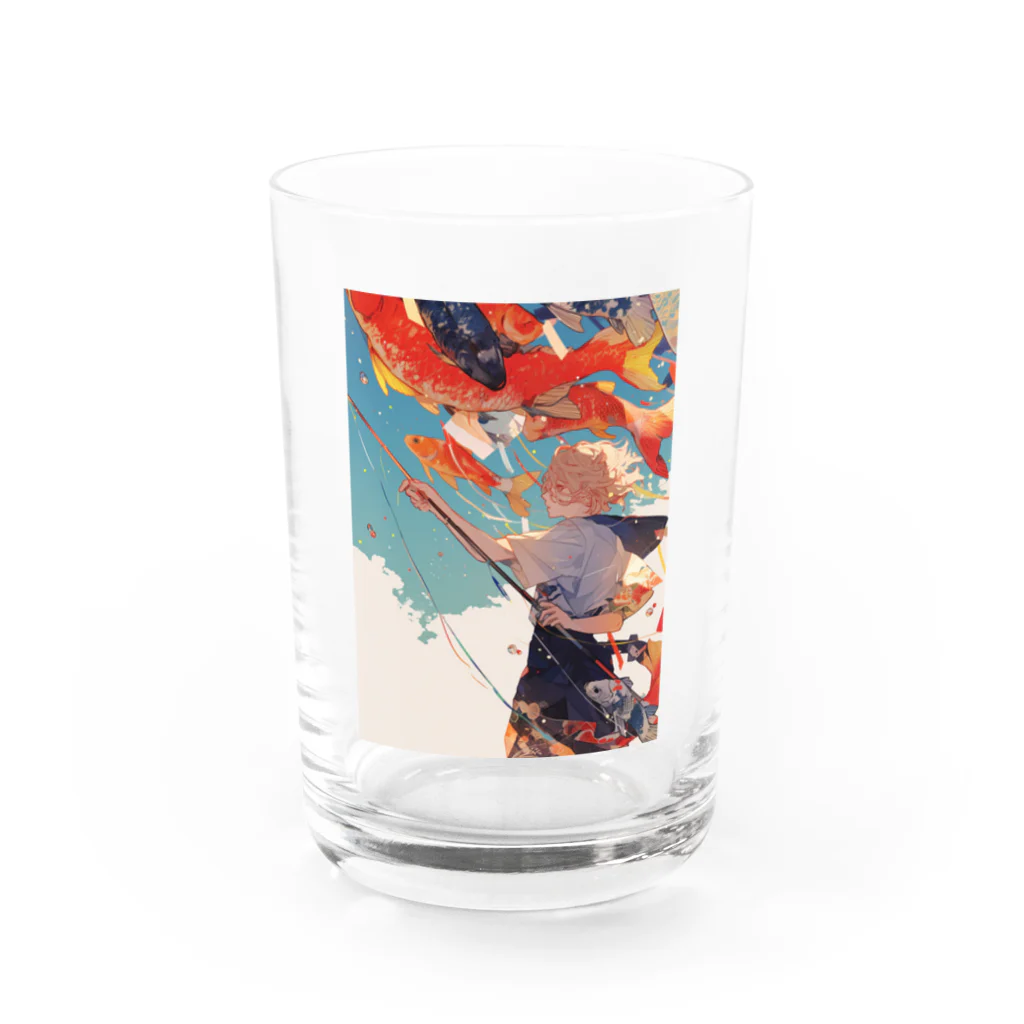 AQUAMETAVERSEの鯉のぼりを操る男の子　ラフルール　1859 Water Glass :front