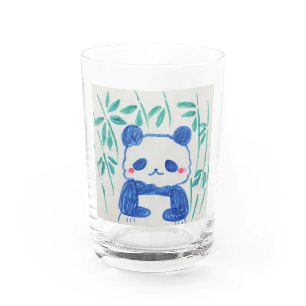 モチクマのモフモフパンダ君 Water Glass :front