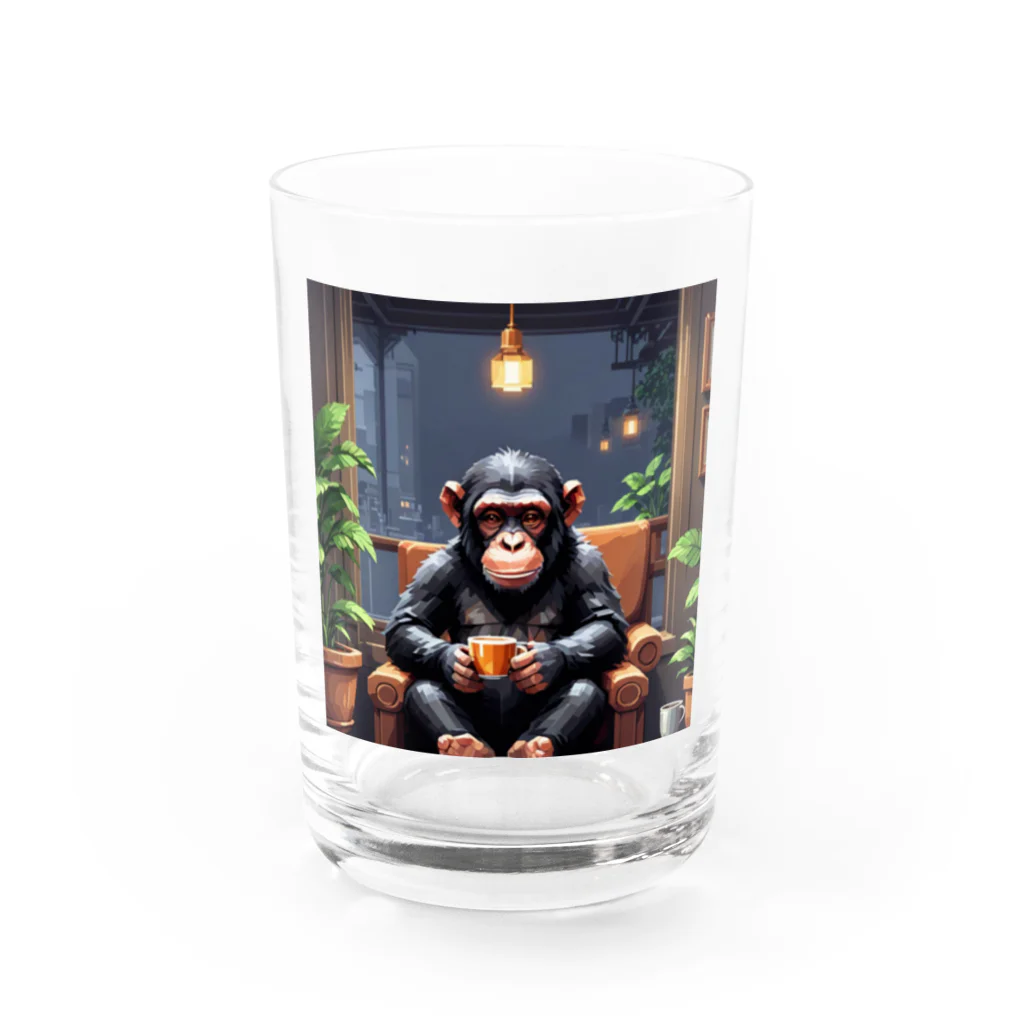jhajhaのティータイムチンパンジー。 グラス前面