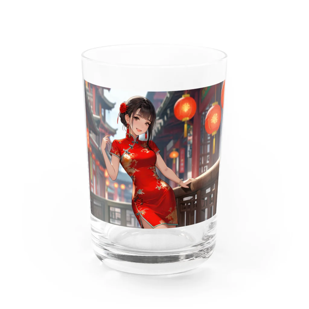 HokutoKenのチャイナ服少女 Water Glass :front