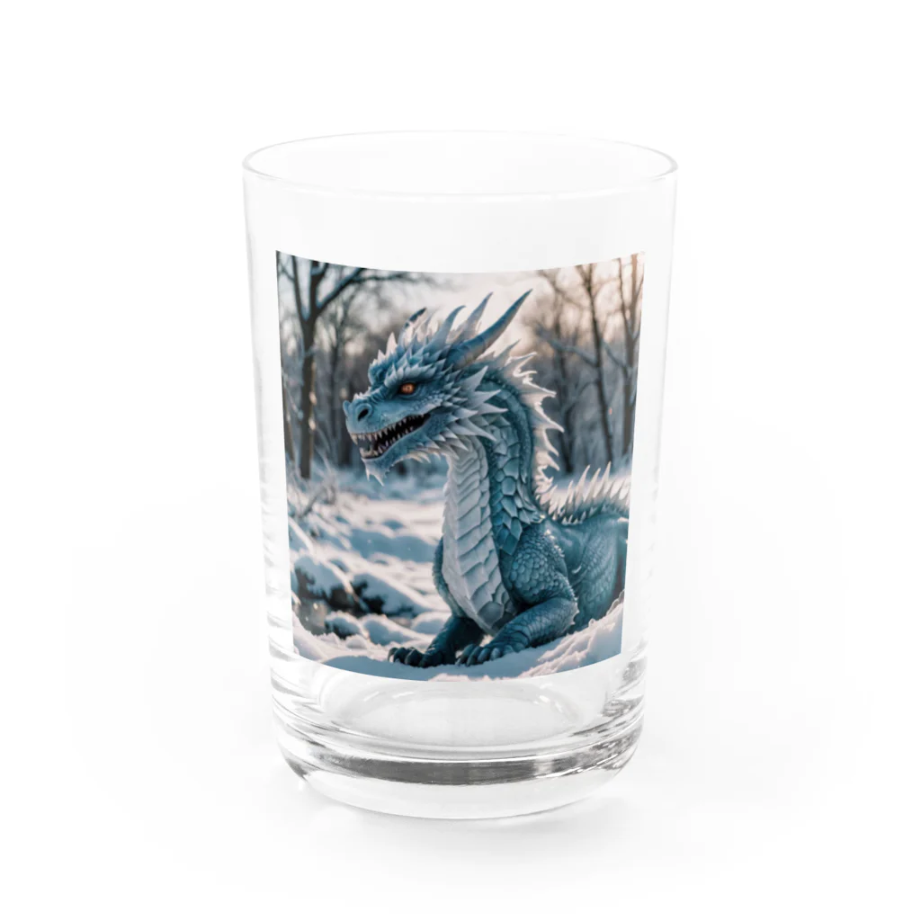 幻想都市の氷のドラゴン Water Glass :front