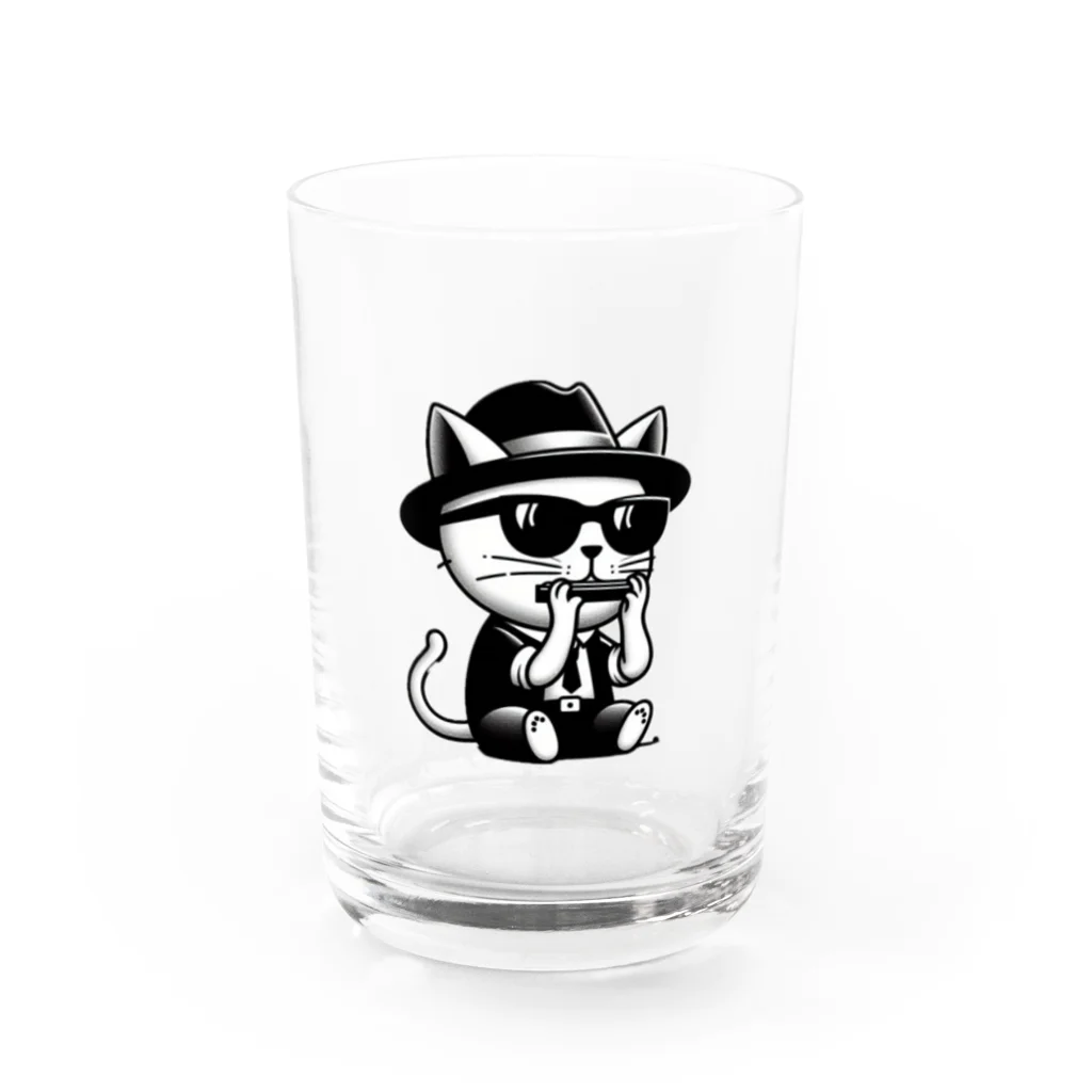 age3mのブルースハープキャット Water Glass :front