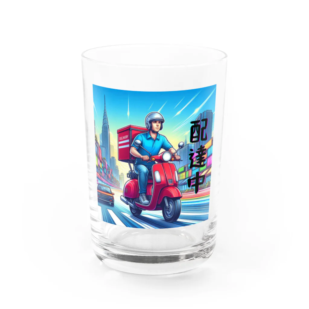 kok&foreverのスクーター配達員のイラスト Water Glass :front