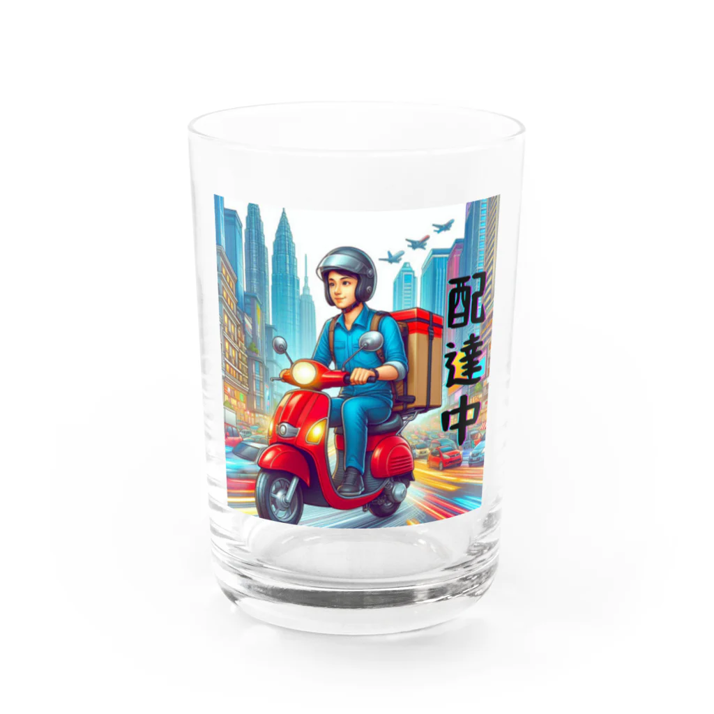 kok&foreverのスクーター配達員のイラスト Water Glass :front