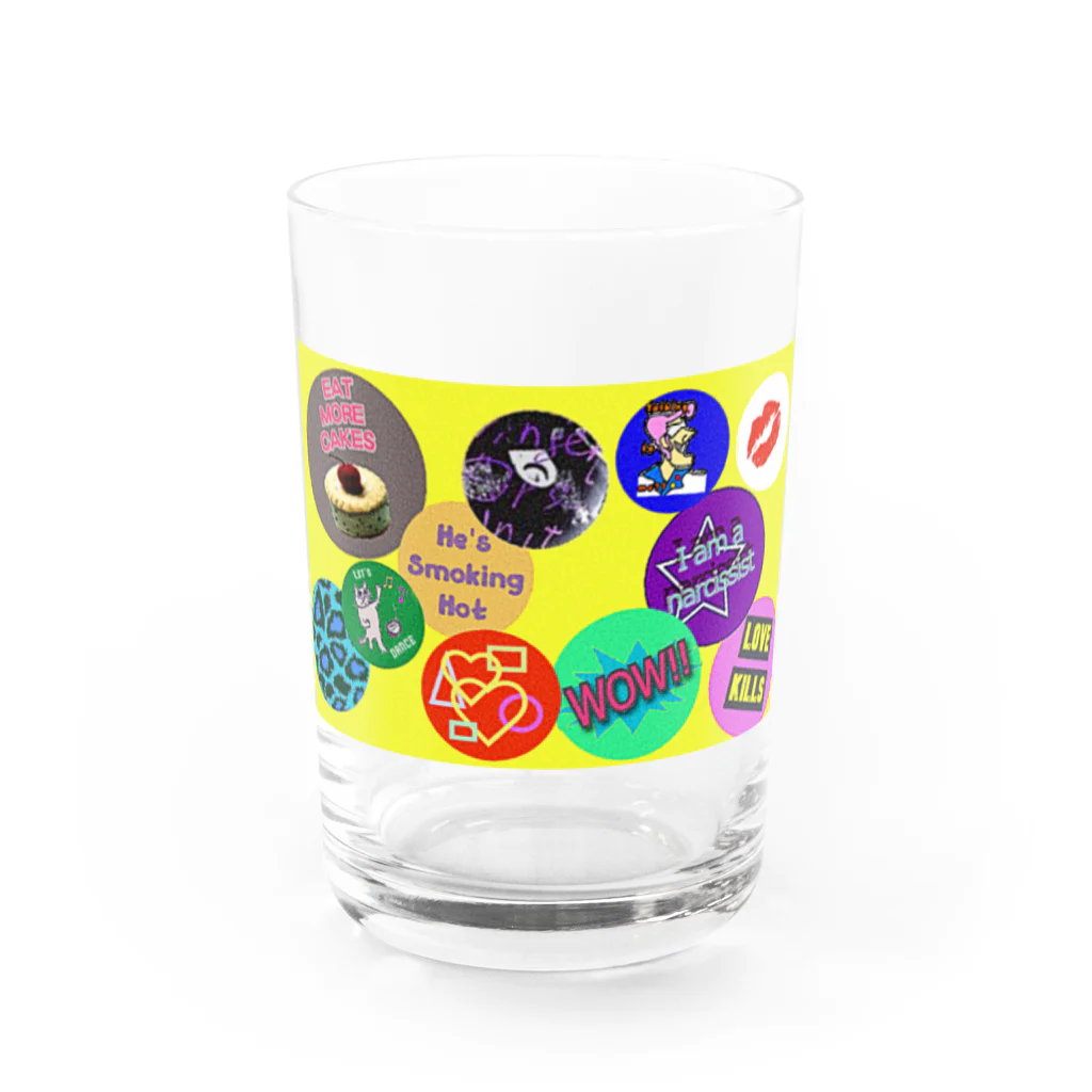 PAW WOW MEOWの80年代風ステッカー☆彡 Water Glass :front