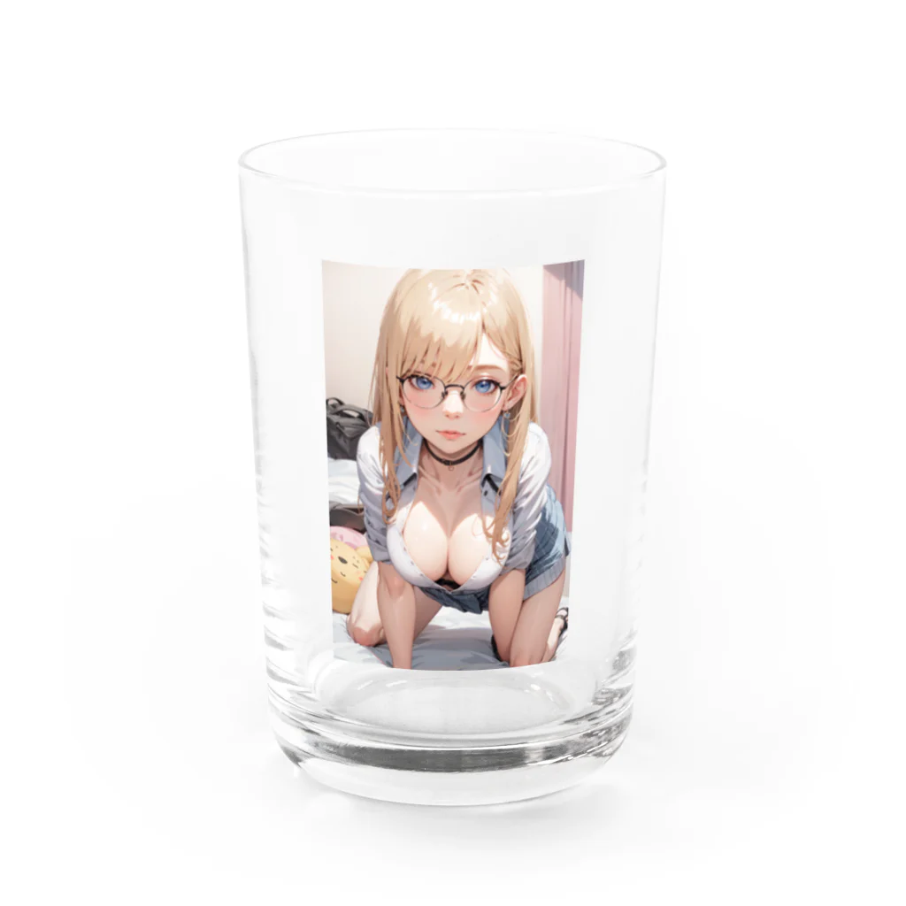 美少女学院の金髪美少女　七海ちゃん　制服 Water Glass :front