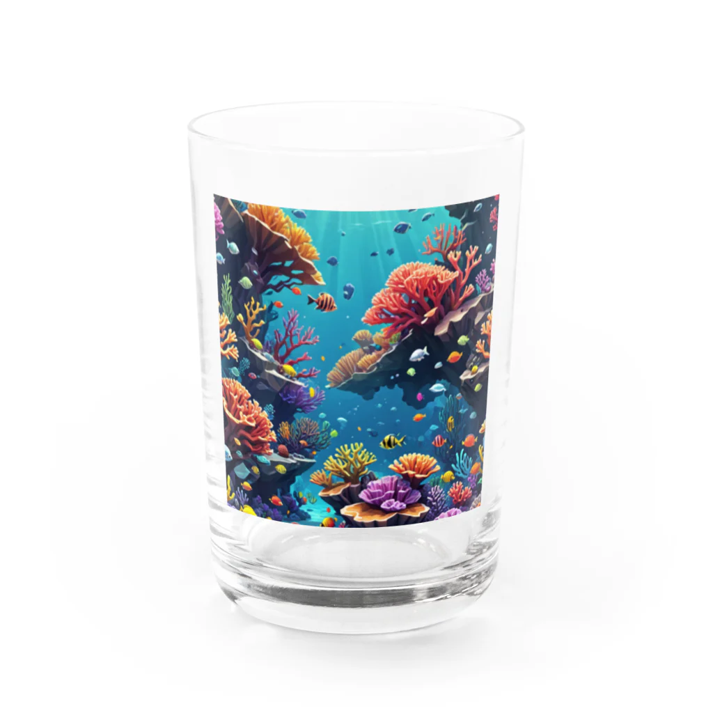 asuto_20のローポリ風サンゴ Water Glass :front