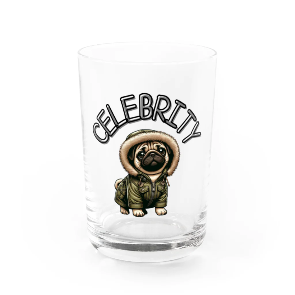 Celebrity Dogs〜セレブリティな犬たち〜のセレブリティ犬　〜パグ〜 Water Glass :front