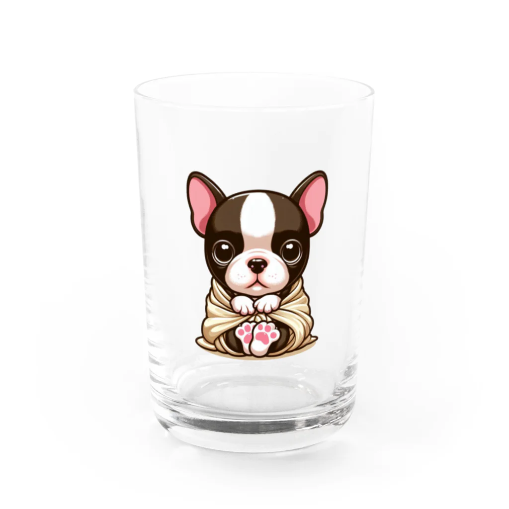 ブヒーズのbaby bostonterrier Water Glass :front