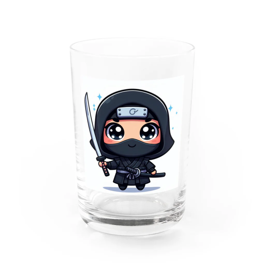 日本文化デザインショップの「侍スマイル」キュート侍 Water Glass :front