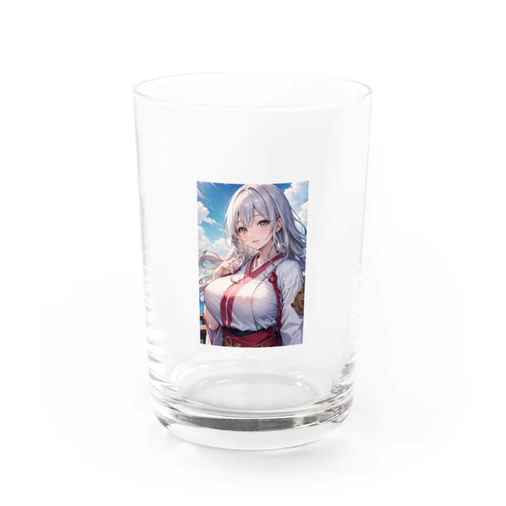 巫女スタぐらむの巫女姿のママ Water Glass :front