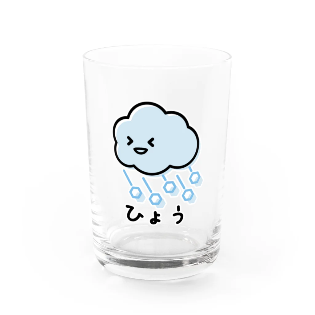 funny puppyのひょう Water Glass :front