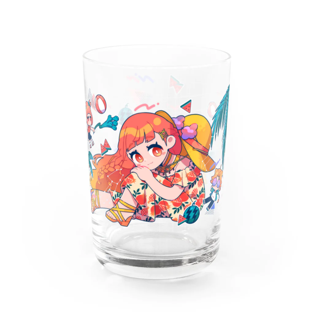 カノコの夏の誕生日星座グラス(背景無し) Water Glass :front