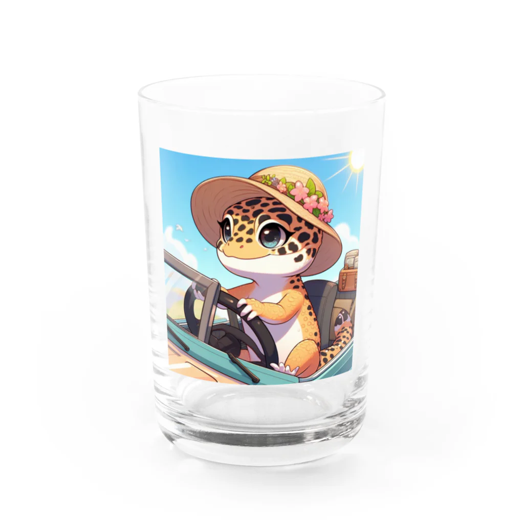 いつでもどこでもヒョウモントカゲモドキくんのドライブするヒョウモントカゲモドキA Water Glass :front