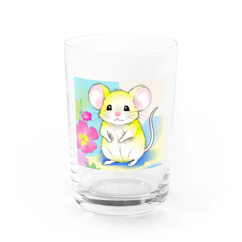 いちごソーダのねずみのスニーキー Water Glass :front