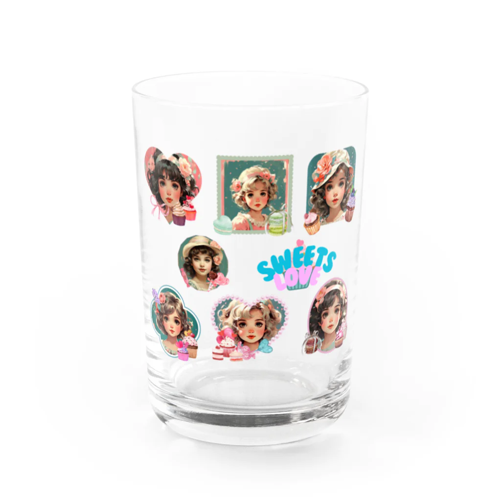 Mellow-SkyのSweets love girl〜ステッカーデザイン〜 Water Glass :front