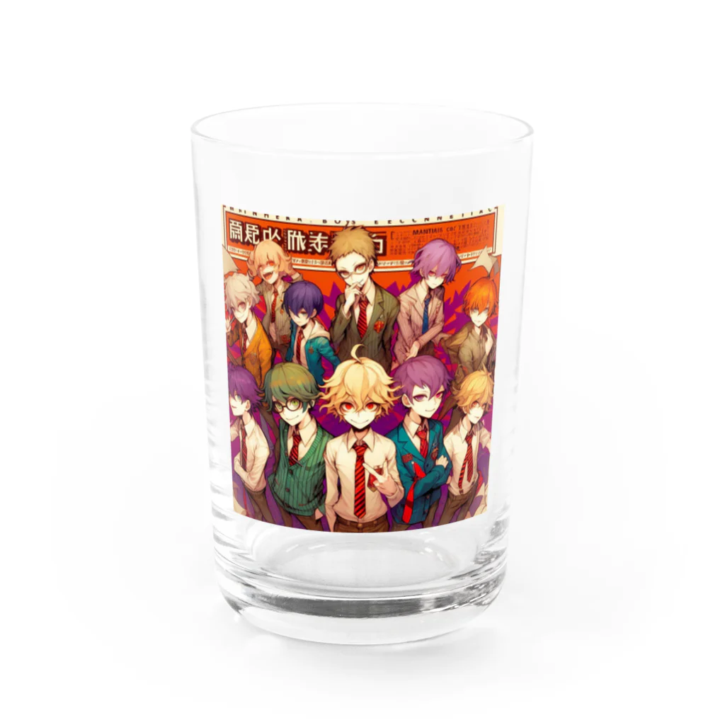 momonekokoのイケメン大集合 Water Glass :front