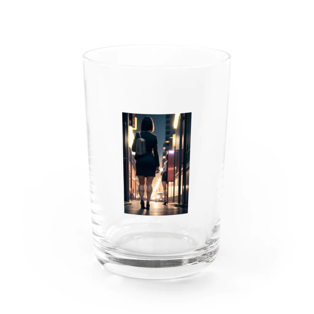 yab-AIの街の静寂 (Nocturnal Solitude) Water Glass :front