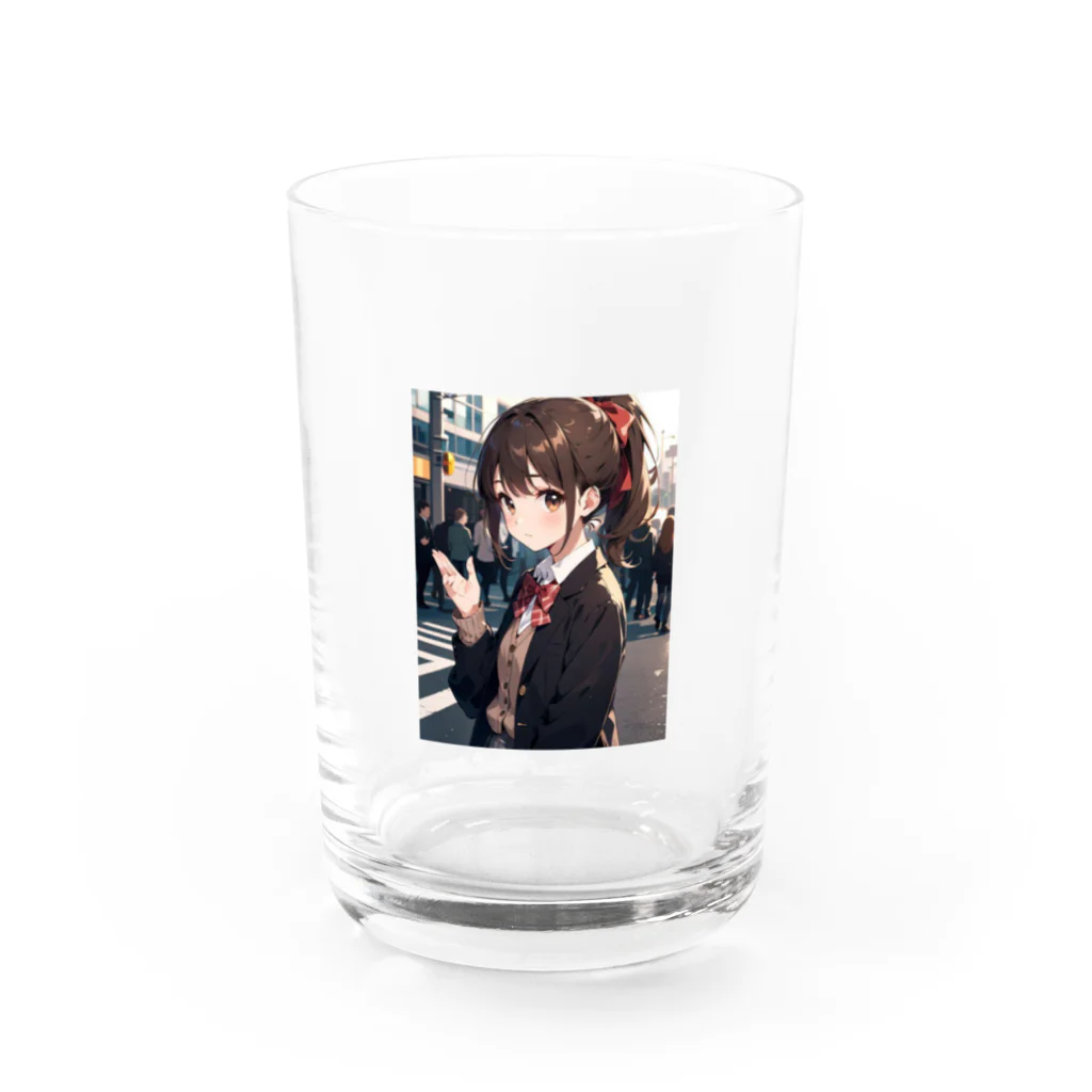 可愛い女の子グッズ販売の可愛いJKポニーテール Water Glass :front